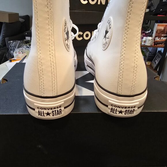 Converse All Star 561676C Platform Hi lift Leather White Mens Size 12 NEW - Picture 6 of 9